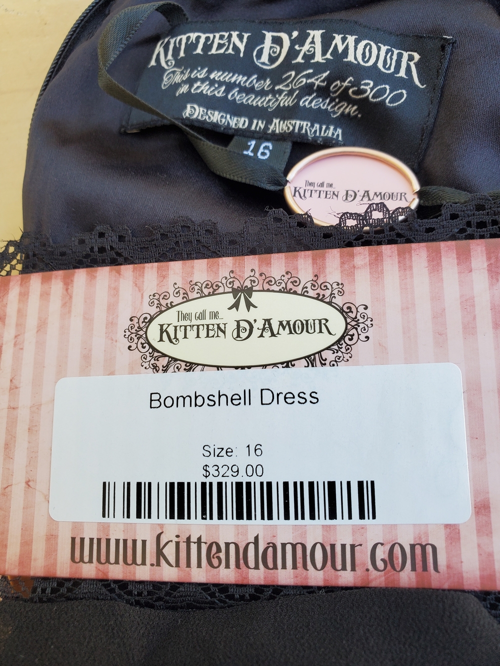 Kitten D'Amour Cowl Neck Floral Midi Dress - Black with Pink Roses - Picture 9 of 9